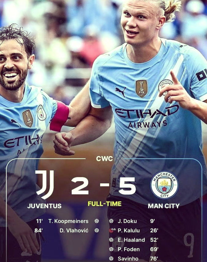 曼城在世界杯中淘汰尤文，赛后采访